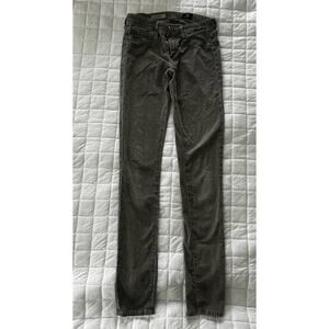 AG ADRIANO GOLDSCHMIED Womens Pants Gray Corduroy The Legging Super Skinny 25